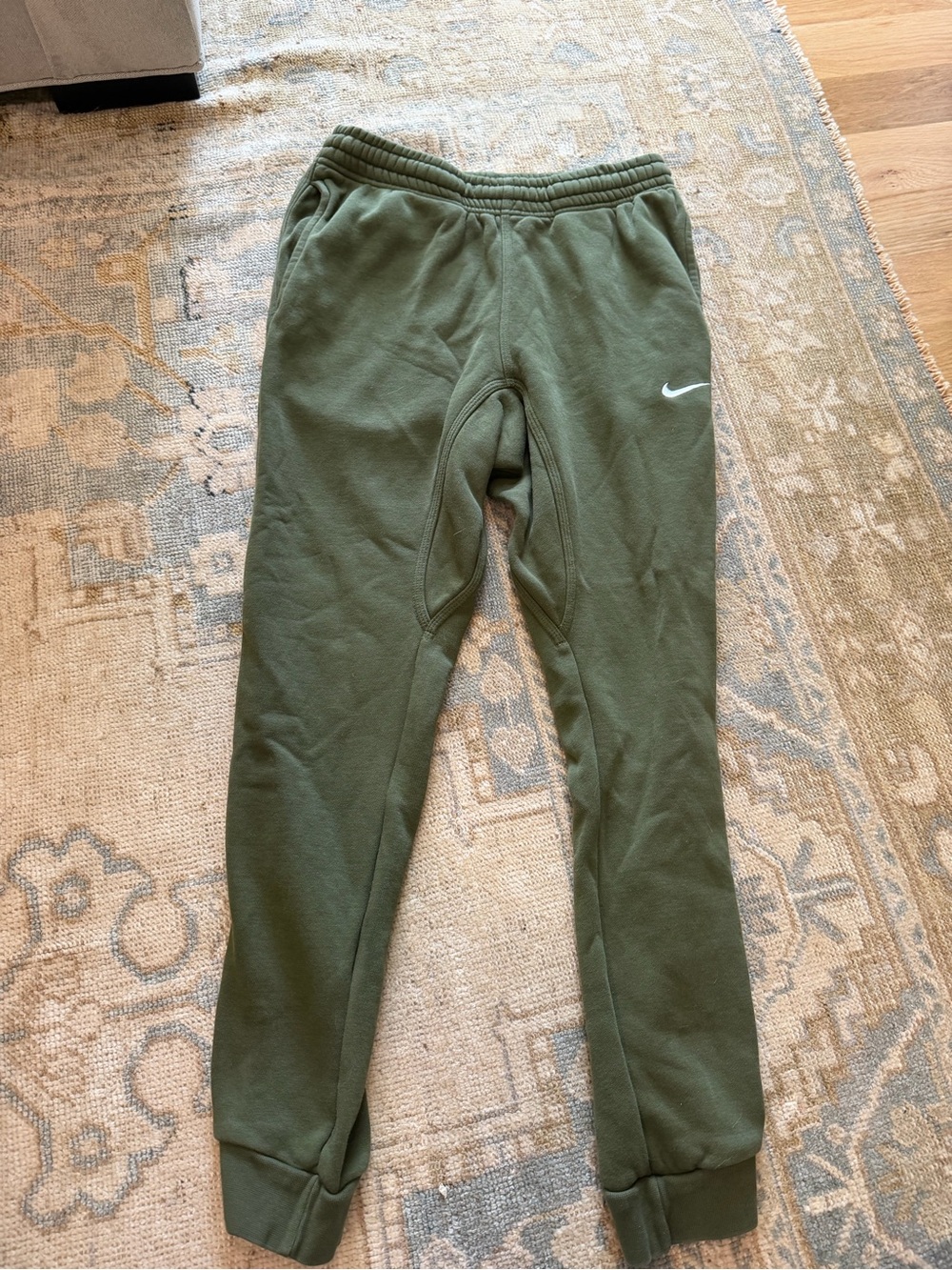 Nike Olive Fleece Joggers with White Swoosh